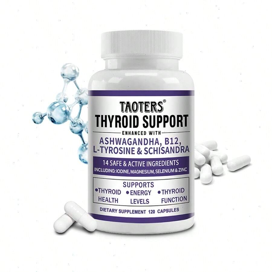 Thyroid Health Supplement With Ashwagandha, L-Tyrosine, Schisandra, And Multiminerals - Support Thyroid & Energy Health - 120 Capsules - 1 chai - Xem 1