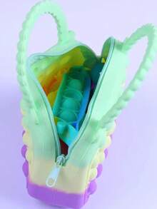 儿童硅胶手提包，可爱公主时尚钱包，可调节肩带，旅行斜挎包 - 彩色 - 查看 6