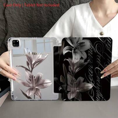 Flower 1pc Protective Folio Tablet Case With Pen Holder, Multi-Angle Stand, Compatible With IPad 10.9/10.2/ Air 5th Gen/Pro 11/10th/9.7/Air 2/7th/8th Gen/Air 4/5/ Air 13/11(M3 2025)/ 11(A16 2025)