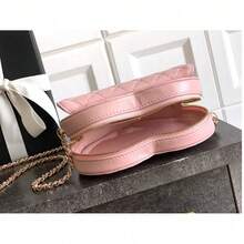 Pink Heart - Shaped Quilted Chain Crossbody Bag For Women - 19 * 18 * 6cm - Cute Casual Shoulder Purse​ - 粉色 - 查看 8