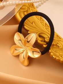 1 Bộ Dây Buộc Tóc Hình Sao Biển và Hoa Thời Trang, Dây Buộc Tóc Kim Loại Không Đường May Thanh Lịch, Phụ Kiện Tóc - A - Xem 4