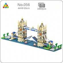 YZ City Architecture Tower Bridge Miniatur Blok Bangunan Set Perakitan Berlian Landmark Terkenal Dunia Model Bangunan Ikonik 1833 Potongan - MultiWarna - View 3