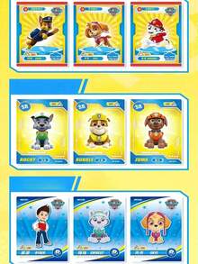 Paw Patrol 6包/18张卡片，1包/3张卡片，汪汪队立大功收藏版卡片（巡逻场景卡、精彩瞬间卡、任务系列卡）。卡片角色包括：Chase、Skye、Zuma、Rubble、Everest、Rocky、Tracker、Lily和Liberty。这是汪汪队立大功粉丝的必备礼物。有趣的动漫和游戏卡片，动漫迷礼物，节日礼物，派对用品，节日装饰品，收藏卡片，桌游卡片，经典卡片（随机设计）。 - 卡片 - 查看 8