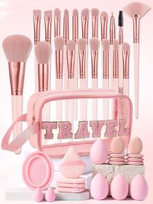 Bộ dụng cụ trang điểm 40 món bao gồm: Bộ 20 cọ trang điểm + 1 túi đựng mỹ phẩm và đồ dùng cá nhân đa năng có khóa kéo chống thấm nước + 8 bông phấn phủ mini + 4 mút trang điểm + 4 bông phấn phủ tam giác + 2 mút trang điểm mini + 1 dụng cụ vệ sinh cọ trang điểm, tất cả trong một & thân thiện với người mới bắt đầu | Sẵn sàng mang theo du lịch & thích hợp làm quà tặng | Hoàn hảo cho người mới bắt đầu/phụ nữ - Nhiều màu - Xem 1