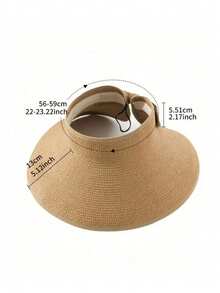 Women's Wide Brim Foldable Sun Hat, UPF50+ Sun Protection, Packable Beach Hat, Bohemian Style Bowknot, Summer - MultiWarna - View 8