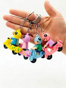 1pc/3pcs Motorcycle Keychain, Cartoon Bike Keyring, Bag Pendant, Rider Keychain, Cute Small Gift - Multicolor - View 4