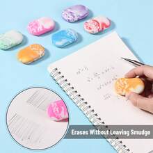 Marble Erasers, Children's Erasers, Adult Office Supplies, Back To School, Teacher Rewards, Family Rewards, School Essentials, Pencil Erasers, Art Erasers, Textured Erasers - Multicolor - View 2