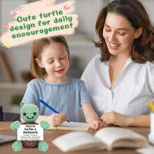 1pc Woven Turtle Decor With Inspiring Words, Cute Handmade Decoration Suitable For Home And Office Desk, Lovely Woven Item Can Help Relieve Stress - Multicolor - View 7