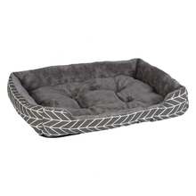 1 chiếc đệm ngủ vuông thời trang cho thú cưng, có thể giặt được, phù hợp cho chó/mèo cỡ nhỏ/trung bình. - Xám - Xem 5