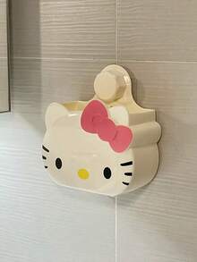 SANRIO 浴室收纳架，卡通猫咪免打孔淋浴架，可爱小猫收纳架，粘胶式置物架，免打孔牙刷架，轻奢洗脸盆收纳架，金色洗发水、化妆品、沐浴露收纳架，洗漱用品架，厨房收纳架，防水，适用于洗手间、厨房、浴室配件，送亲友礼物，家居装饰 - 粉紅白色 - 查看 4