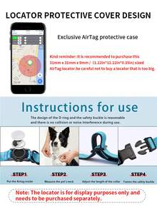 1pc AirTag Protective Holder, Dog Collar With Reflective Night Visibility, Adjustable Nylon Strap, Anti-Drop Pet Collar (AirTag Locator Not Included) - Silver - View 4