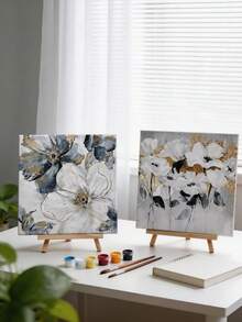 1个木制画架，桌面三脚架，适用于学生课桌绘画板、美术工艺品、绘画、照片、画布展示架，成人绘画用品套装，学校教室生日派对艺术礼品 - 原木色 - 查看 7