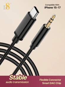 D8 USB C To 3.5mm Audio Aux Jack Cable 3.3FT (1M) - Hi-Res 24bit/96kHz DAC Chip USB Type C To Male Adapter Dongle Cord For Car Headphone, Home Stereo, Phone Speaker, Laptop Audio, Gaming Headset, Compatible With IPhone Fold/Tablet, Hua Wei Mate 60 Pro/50 Pro/P60 Pro, Mi 14/13 Ultra/12S, Find X7/ X100 Pro - Hi-Fi Sound Lossless Transmission - Multicolor - View 11