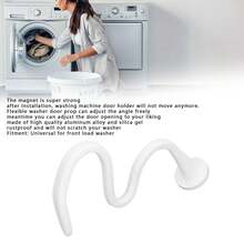Support magnétique universel pour porte de lave-linge, support de porte de lave-linge à chargement frontal flexible et réglable, en alliage d'aluminium blanc avec silicone anti-moisissure et éliminateur d'odeurs - Voir 6