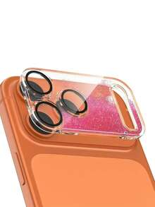 1片全新奢华闪粉流沙镜头膜，兼容 17 Pro Max/17 Pro，一体式闪粉流沙底膜，创意闪粉简约设计，适用于日常、办公、居家使用，闪亮水晶防水防震防摔防刮花。 - 粉色 - 查看 3