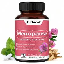 Menopausal Health Supplement For Women, Supporting Thyroid And Mood Health - Contains Vitamin D3, B6, Riboflavin, Angelica Root, Lemon Balm Extract, And Red Clover - Supports Hormonal Balance. - 1瓶 - 查看 5