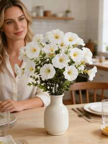 1 Set Artificial Morning Glory Flower Artificial Plant Set, Suitable For Spring/Summer Home Decor, Morning Glory Hanging Basket, UV Resistant, Applicable For Outdoor Decor, Garden, Patio, Wedding, Summer Decor, Home Decor, Living Room, Bedroom, Tabletop, Wall Decor, Vase Filler - Multicolor - View 2