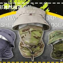 2 Stück Set Camouflage Sonnenschutz Boonie Hut mit Nackengamasche für Herren Damen, breite Krempe UV-Schutz atmungsaktiver Fischerhut und Gesichtsmaske Schal, geeignet für Angeln, Wandern, Safari, Outdoor Sport, Sommer, Strand, Urlaub - Verschiedenfarbig - Übersicht 4