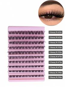 110pcs/Set DIY False Eyelash Extension Kit, Soft & Natural Look, Lightweight & Long-Lasting, Individual Natural Lashes, False Lash Clusters, Single False Lashes - D - View 8