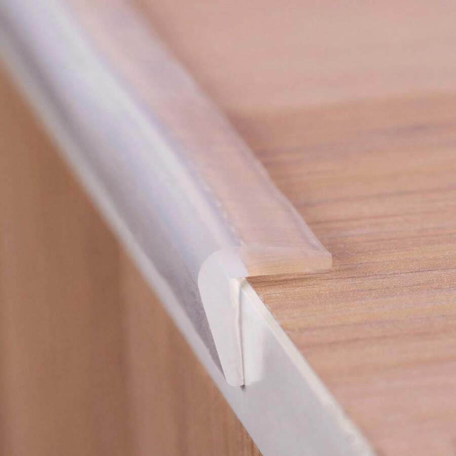 Edge Protector 100% Silicone, Baby Proofing Thin Corners Clear Guards, Pre-Tape Adhesive Soft For Kids Safety, Child Table Cabinets Furniture Bumper (2/5x2/5 In (Thin Width), 12 FT) - 1/5x4/5 In (Width) - View 1