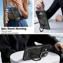 360 °   Rotating Ring Holder Magnetic Anti-Drop Phone Case, Compatible With IPhone 11/12/13/14/15/16 Pro Max, S22/23/24+ A04/A05/A14/A15/A24/A25/A34/A54, Pixel 6/7/8/9 Pro, TPU Material Full Body Phone Cover - màu đen - Xem 6