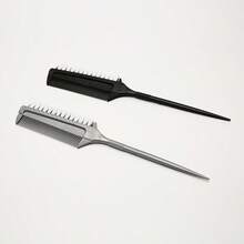 1pc Multifunctional Hair Comb, Suitable For Latin Dance Hairstyles And Smooth Hair, Equipped With Pointed Tail Comb And Spacing Comb, Ideal Hair Styling Tool And Hair Accessory For Barber Salon Beauty Travel Essential,Hair Products, Home Sleeping Bath Decor Hair Tool Kit,Summer,Holiday - Black - View 3