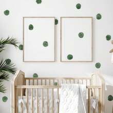 RoyoLam 72pcs 2.2'' Blackish Green Polka Dots Wall Decals Nursery Watercolor Wall Stickers For Kids Removable Peel And Stick Wall Art Decor For Classroom Living Room Bedroom - ColorA - 查看 1