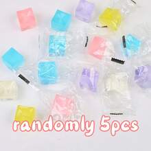 5 piezas/10 piezas/15 piezas/20 piezas Juguetes antiestrés para apretar cubos de hielo, cubos de hielo falsos de sal marina de rebote rápido y transparentes para aliviar el estrés - Multicolor - Ver 12