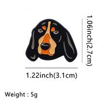 可爱卡通宠物狗珐琅徽章 趣味动物胸针 翻领别针 徽章 背包服饰配饰 时尚首饰 朋友礼物 - 黑色 - 查看 16