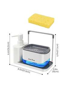 五合一厨房皂液器套装，包含托盘、双头皂液器、海绵架、皂碟架和皂碟，适用于洗手液，实用厨房收纳套装 - A - 查看 16