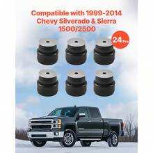 Body Mount Bushing Kit, Compatible With 1999-2014 Chevy Silverado & Sierra 1500/2500, 24 PCS Polyurethane Body Mount Kit, Durable Components For Improving Bumpy Driving Performance, Black - Bộ 24 chi tiết, màu đen, dành cho xe Chevy 1500/2500 đời 1999-2014. - Xem 2