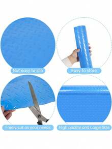 1 pieza Alfombra gruesa para escalera de piscina, alfombra protectora para escalón de piscina, antideslizante con textura, alfombra de protección con nervaduras anchas, adecuada para escalera de piscina enterrada - Azul - Ver 12
