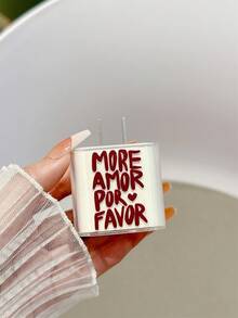 4件套极简字母图案手机充电器保护套，线缆整理配件套装 - 20W/18W充电器适配器，适配器头保护套，兼容 11/12/13/14/15/16/13 Pro Max/16 Pro Max/17 Pro Max - 彩色 - 查看 4