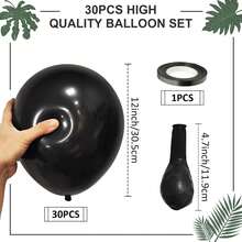 30 Stück 12 Zoll matte schwarze Latex Luftballons mit Bändern, für Männer, Jungen, Frauen, Mädchen, Geburtstag, Abschluss, Neujahr, Ruhestand, Halloween, Weihnachten, Jahrestag Dekorationen - 18 YEARS - Übersicht 2