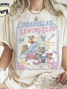 Disney Cartoon  Sewing Printed T-Shirt, Suitable For Daily Wear, Easy To Wear In Summer, Micro-Elastic, Soft Round Neck Casual Daily Coat, Round Neck Summer Sweatshirt, Both Men And Women, Loose Version, Holiday Gift. - trắng - Xem 1