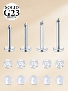CIZME 1套 G23 唇钉 16G 唇环 穿刺饰品 女士，休闲唇环耳钉 6mm 8mm 10mm 12mm 耳骨耳钉 - 彩色 - 查看 5