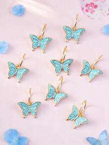 8pcs Girls Butterfly Hair Ties, Fashion Scrunchies Suitable For Daily Wear - Multicolor - View 7