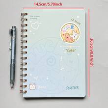 A5 Spiral Notebook 66 Sheets, Lined Pages, Thickened Cover, Office Supplies, Student Learning Notebook, Foil Cover Hard Cover Notebook - A5 - View 16