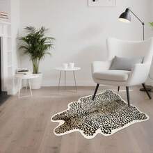Faux Cheetah Rug Animal Rug Leopard Print Faux Cowhide Area Rug Animal Print Cow Hide Rug For  Room 35 Width X 43 Length Inches - 3'x3'6inch (Động vật) - Xem 7