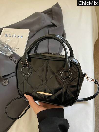 Solid Color Versatile Mini Elegant Hardware Decoration Handbag, Classic Versatile Diamond Grid Quilted Square Women's Crossbody Bag, Suitable For Shopping, Wallets, Shopping, Young Women, College Students, Newcomers, And White-Collar Workers. They Are Very Suitable For Offices, Universities, Work, Business, Commuting, Outdoor Activities, Travel, And Outings