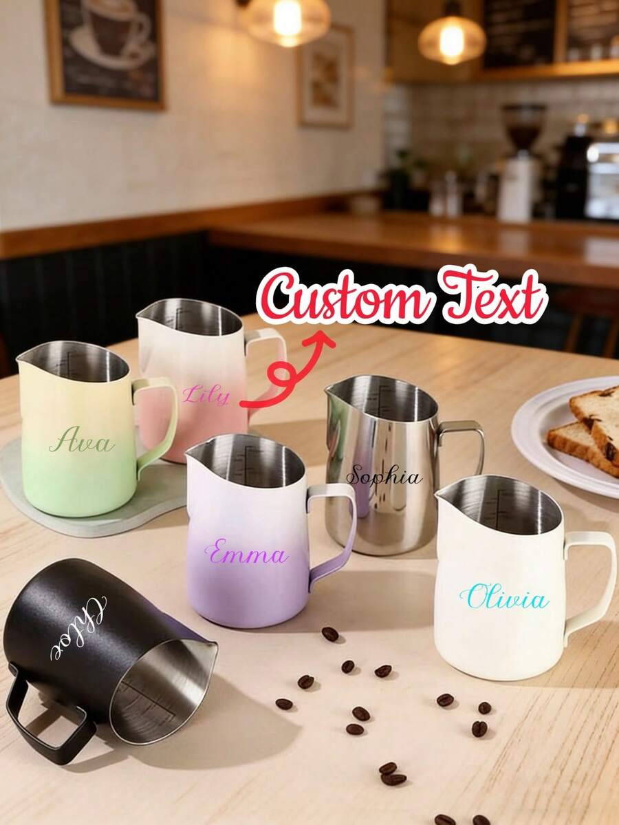 Cốc pha cà phê latte nghệ thuật bằng thép không gỉ có thể tùy chỉnh, vòi nghiêng, dụng cụ pha cà phê latte nghệ thuật, thích hợp sử dụng tại nhà và quán cà phê. - Nhiều màu - Xem 1