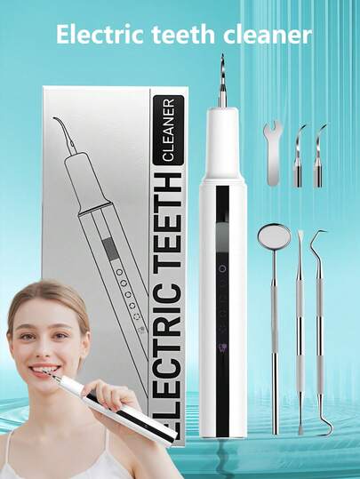 YTWO 1pc Ultrasonic Teeth Whitening Cleaner, Electric Dental Scaler, Removes Tartar, Plaque, Stains, 5 Cleaning Modes, IPX6 Waterproof, 3-Hour Charging, 90-Day Standby, 500mAh Battery
