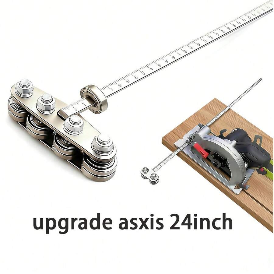 3mm Heavy-Duty Stainless Steel Straight Edge Positioning Jig, Woodworking Cutting Guide Tool For Accurate Measuring & Straight Cuts, Precision Guide For Wood, Metal, Polystyrene, DIY Carpentry & Construction - Inch Calipers - View 1