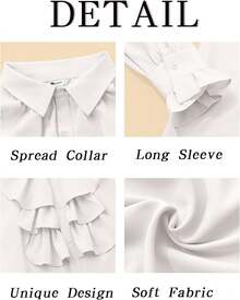 Mens Pirate Shirt Ruffle Victorian Renaissance Vampire Poet Puffy Shirts Gothic Steampunk Medieval Costume - 黑色 - 查看 6