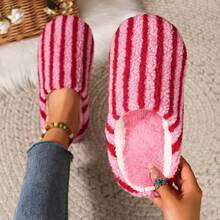 1 par de pantuflas unisex estampadas a rayas - Cómodas, cálidas, suaves, silenciosas - Colores de moda para todas las estaciones - Adecuadas como regalos de vacaciones/cumpleaños, organizador de zapatos, ahorro de espacio, uso en exteriores, jardín, viajes esenciales, portátiles, playa esenciales, temporada de graduación, ceremonia de graduación, regalo de graduación, felicitaciones graduado, valedictorian, finalización de la escuela, fiesta de graduación - Pantuflas para hombre y mujer - Ver 14