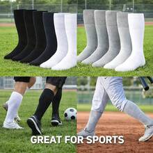 6 Pairs Men's Multi Tube Socks Over The Calf Sports Cotton Socks Big & Tall - 彩色 - 查看 3