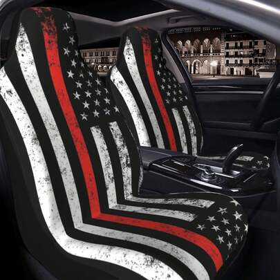 Funda de asiento de coche con estampado de rayas verticales y estrellas de alta definición