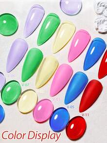 VOKY 1瓶装凝胶指甲油 - 亮面和哑光面封层，DIY美甲入门套装，女士礼物 - 彩色 - 查看 2