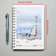 A5螺旋笔记本，66页，横格纸，加厚封面，办公用品，学生学习笔记本，烫金封面硬面笔记本 - A5 - 查看 9