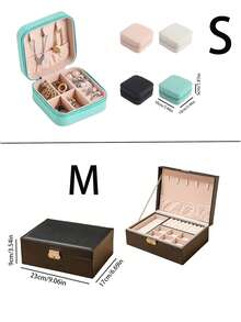 1 hộp đựng trang sức hai lớp có khóa, hộp đựng nhẫn trang sức sang trọng tối giản dung tích lớn, hộp đựng bông tai vàng tinh tế. - Nhiều màu - Xem 9
